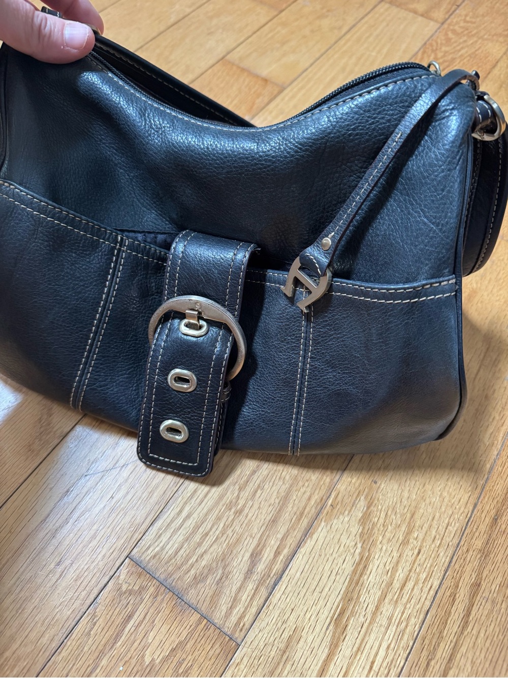 Etienne Agner Y2K 90s Stella Hobo Bag Black Leather Shoulder Purse Buckle Slouch - Picture 2 of 16